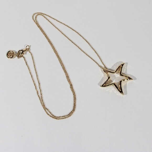 Vintage Givenchy Gold-Plated Star Pendant Necklace - Picture 1 of 8